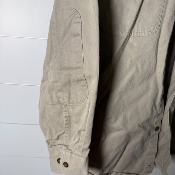 Woolrich Long Sleeve Canvas Work Shirt Button Down Front Two Pocket Tan/Brown XL - Picture 8 of 10